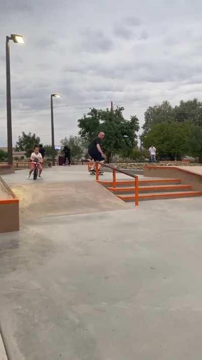 Balance bike at a skate park