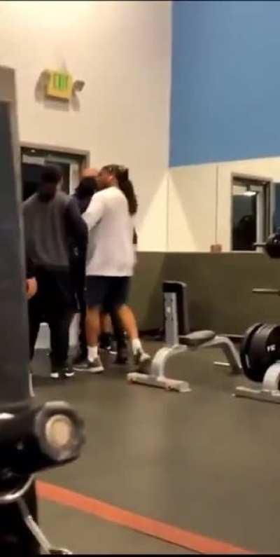 Picking a fight with the big dude at the gym