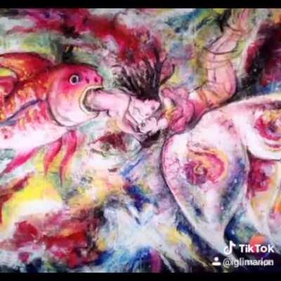 Trippy kiss, digital art by me.