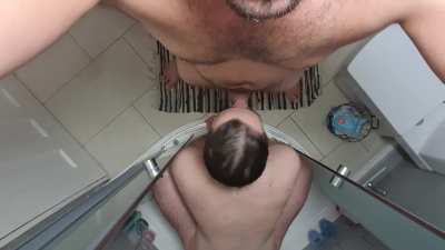 Love how my boy sucks my hard daddy dick after a shower. Raf (22) and Kal (41)