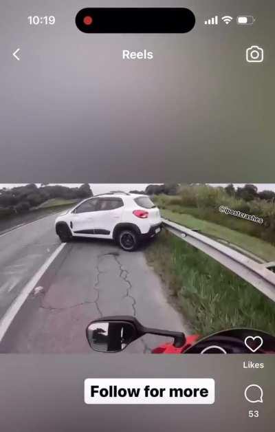 Car driver angry with motorcyclists