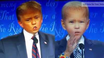 Baby Trump and Baby Biden, debating.