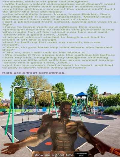 Show me a good time, random kid