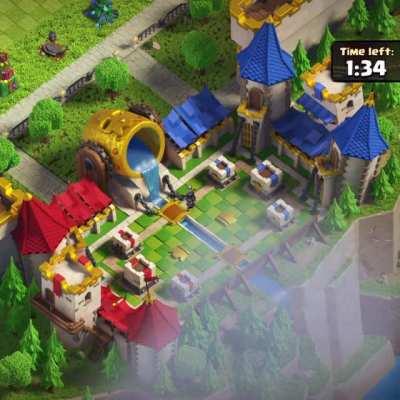 I animated a small Clash Royale game in the Clash of Clans mini arena