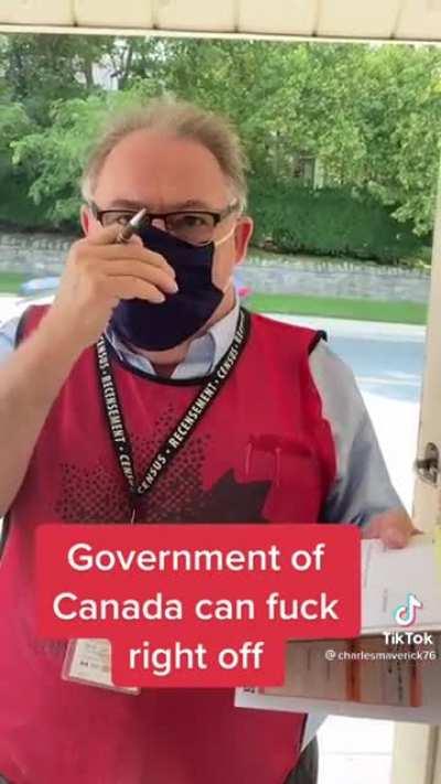 Woman refuses to complete mandatory census, claims that it is harassment, deliberately makes man's job unnecessarily difficult