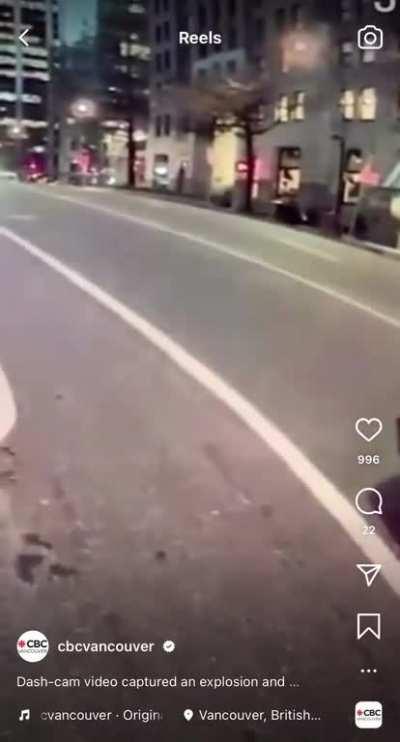 Dashcam footage of the electrical explosion & fire downtown on Friday