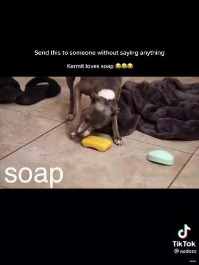 He likes soap