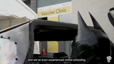 Brampton Batman is helping promote the upcoming expansion of vaccine to those 5 to 11