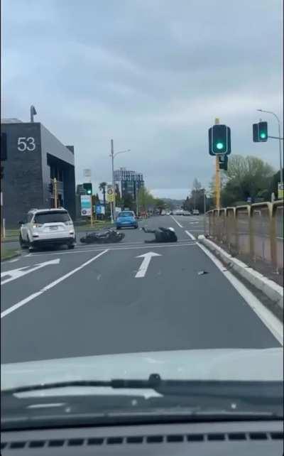 Doing a wheelie on a motorcycle