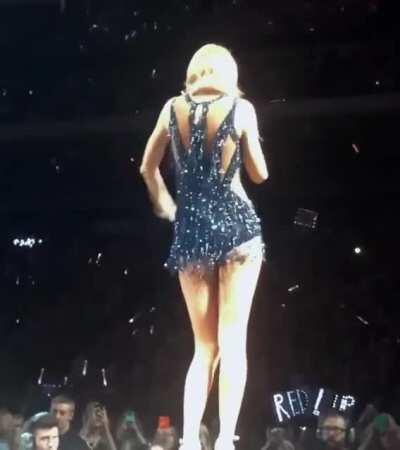 Showing her legs off