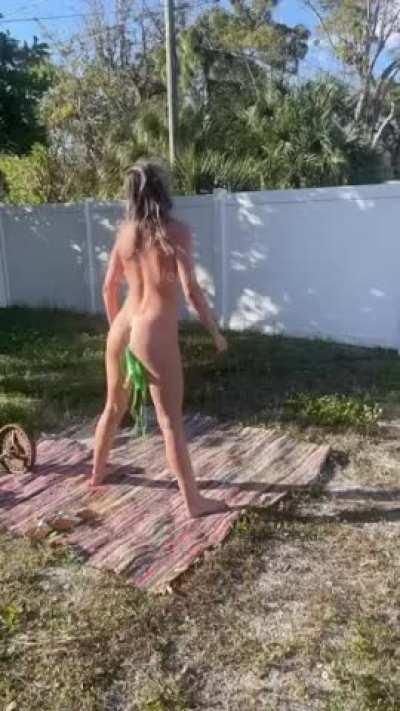 Stripping off my bikini in the great outdoors