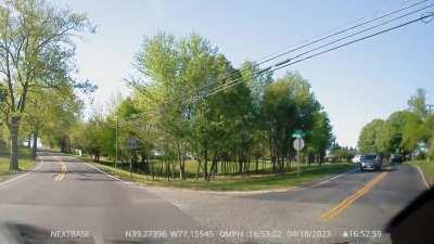 Blind women pulls out right in front of me.