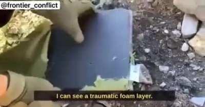 Wagner contractor testing armor used by a Ukrainian. He’s shocked to see that it actually works.