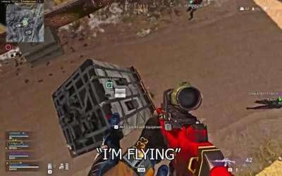 I flew on top of a loadout drop :D (thanks for the suggestion)