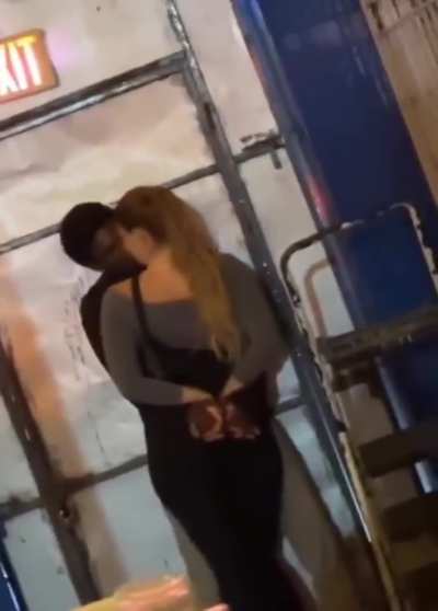 Interracial kissing in the club