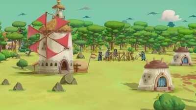 I'm working on a game where you build a village on a giant, wandering creature