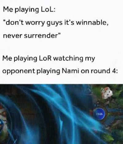 I can't play against that...