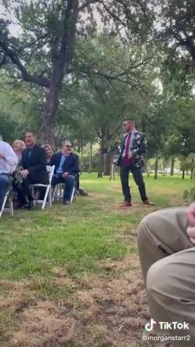 Flower man at a wedding