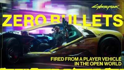 Cyberpunk By Numbers: ZERO BULLETS fired from a player vehicle in the open world