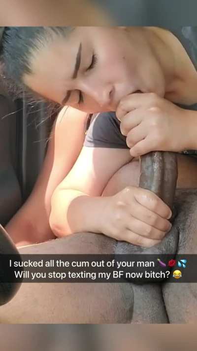 Sucking the cum out from the head