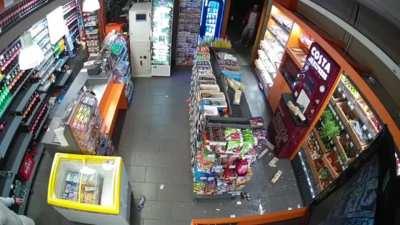 Started a fight for no reason, cashier gives him a jackpot of free prizes.