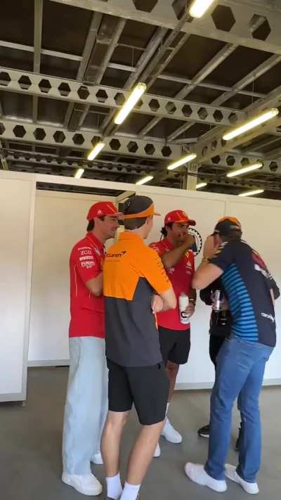 “And then Checo crashed into the wall on turn 3”