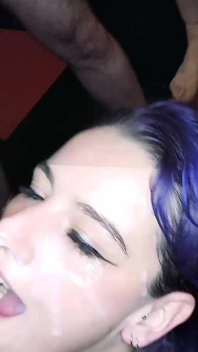 Multiple loads of hot sticky cum on her beautiful young face