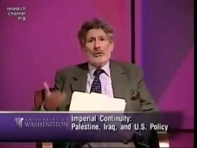 I miss him very much. Professor Edward Said summarizing the central tenet of the conflict.