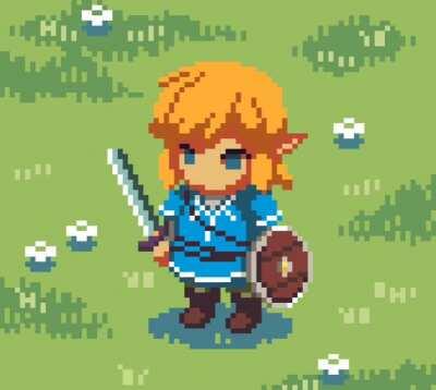 [BoTW] Made some pixel art of Link! It was my first time making a character sprite so it's a bit rough around the edges ^^;
