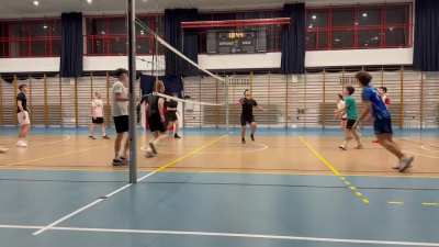 Hitting approach and hitting the ball down.