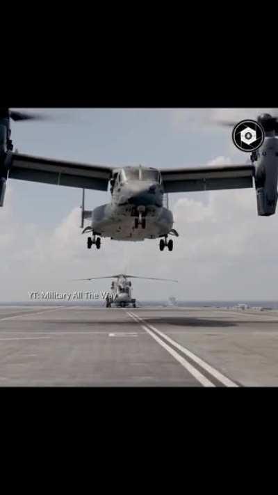 V-22 Osprey Lands on Aircraft Carrier