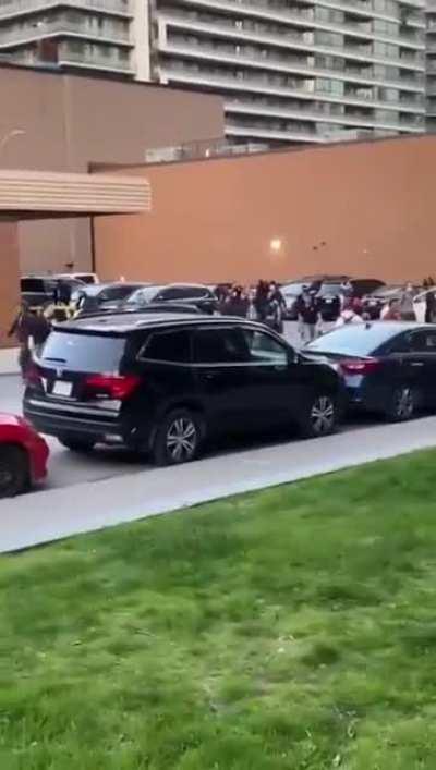 Pro-Palestine protesters gangs up against a Jewish man, wounding him critically.