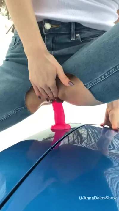 Exposed pussy allows for impromptu masturbation sessions