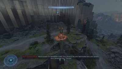 Grunts poem to the master chief (banished propaganda tower).