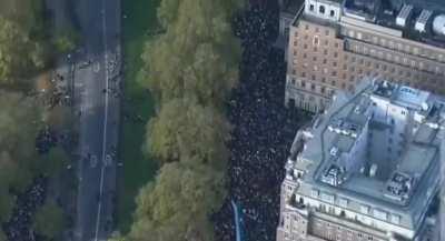 Hundreds of thousands of people come out in protest in favor of Palestine in London. Things have shifted irreversibly