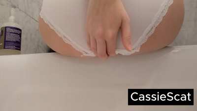 Wet, White Panties Get Filled Close-Up [F] [GIF]