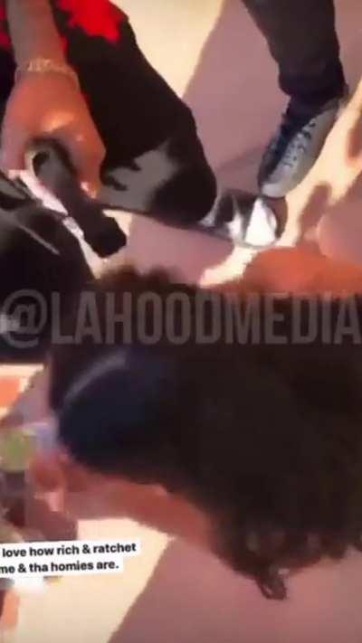 Girl sucks off Glocks