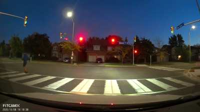 Another one learn what side of the road to drive on