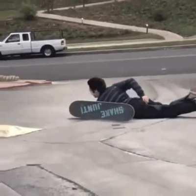 Of landing a trick with your butt!