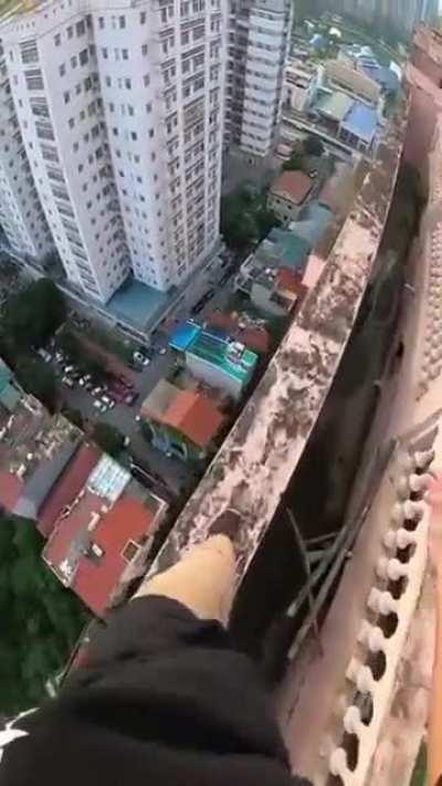 Parkour on abandoned building