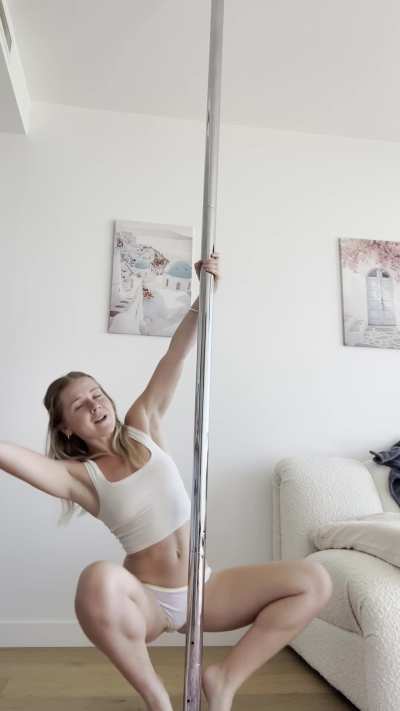perfect and petite dancing on my pole for you