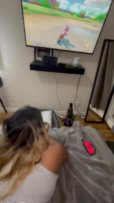 My roommate kept pounding me out while I played my Mario Kart