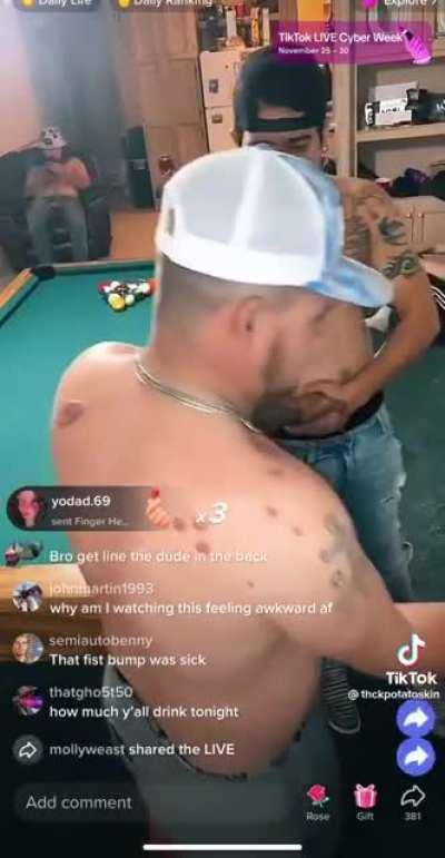 Sometimes you gotta show affection the only way you know how... shirtless, hammered, and beltin it out with the homies.