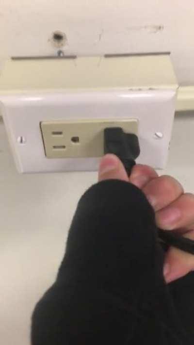 Every outlet in my school is like this...