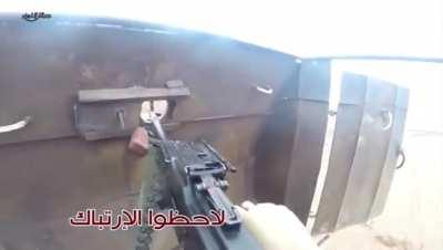 Free Syrian Army chases ISIS fighters through desert. [2018, Island Storm Operation]