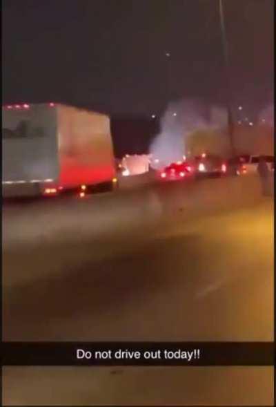 18 Wheeler annihilates vehicles in its path. Fort Worth, TX