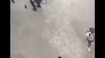 Epic boys dance in schoolyard