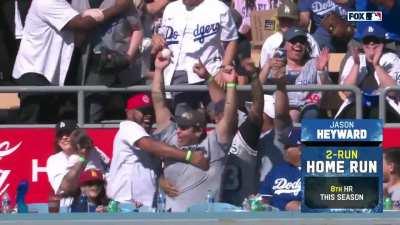 [Highlight] Jason Heyward with a 2-run HR to make it 3-0 Dodgers.