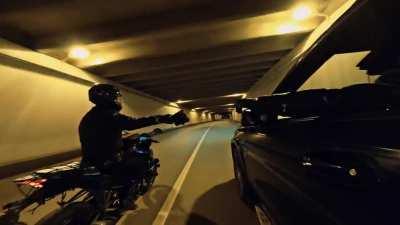 A drone shot in one take.