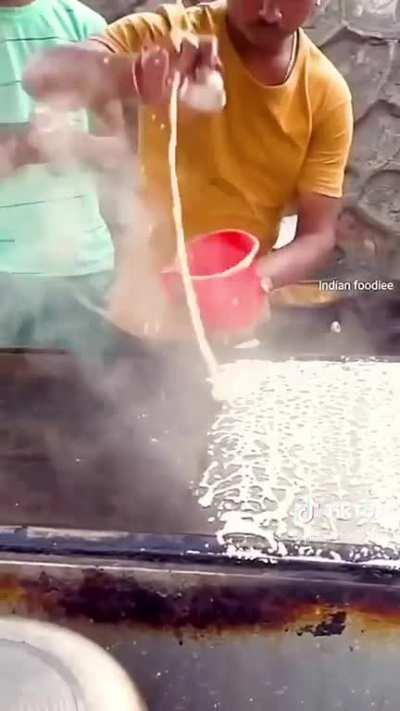 Preparing street food